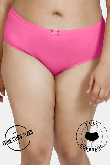 Buy Zivame True Curv Medium Rise Full Coverage Hipster Panty - Pink Cosmos